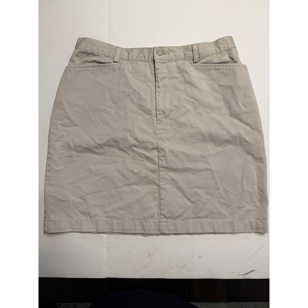 Dockers Top Pocket Khakis Mini Skirt Tan Beige Cotton Twill Womens 12 90 Vintage